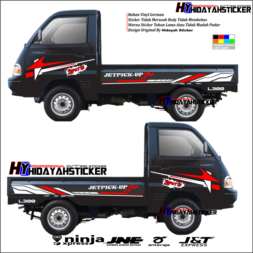 Stiker sticker list body pick up T120ss  cutting stiker variasi body samping mobil T120ss terlaris