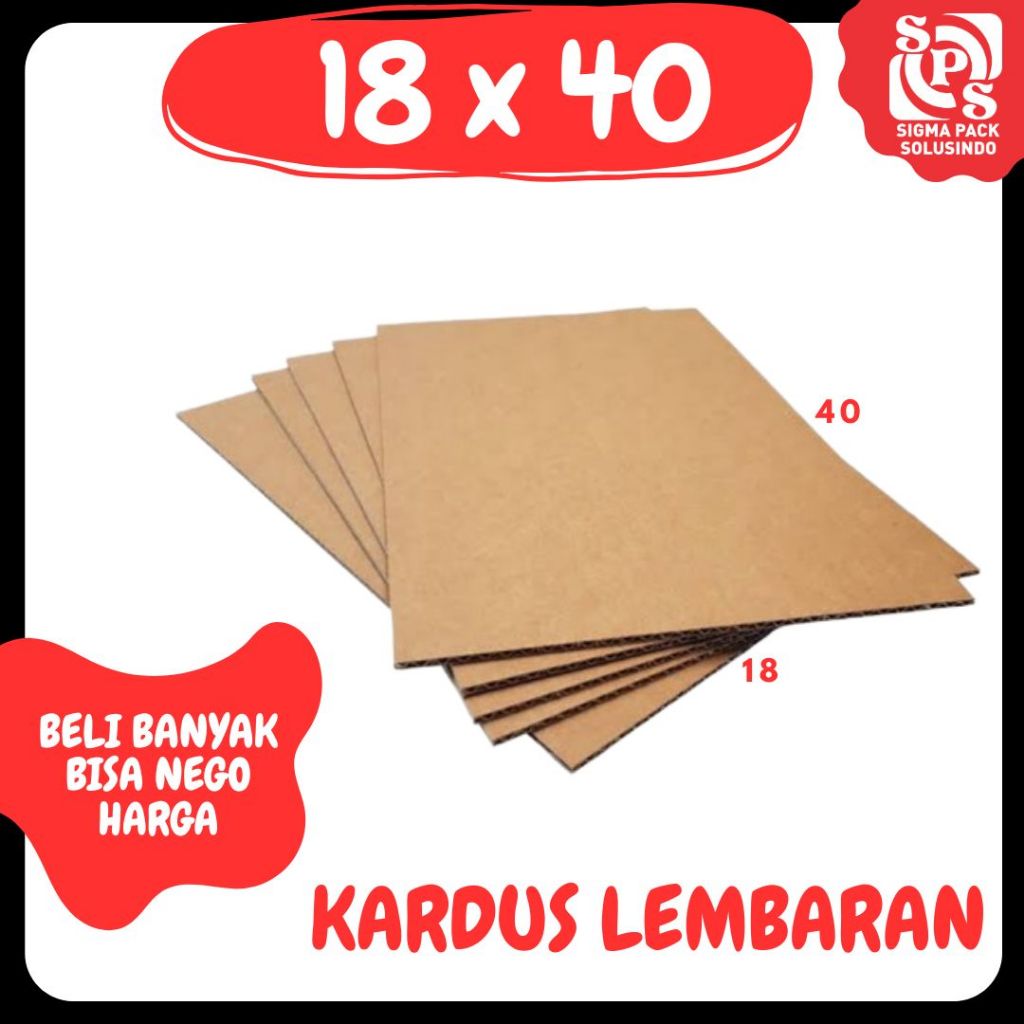 

Sheet 18x40 Lembaran Bahan Polos Single Wall Kardus Coklat Karton Packing