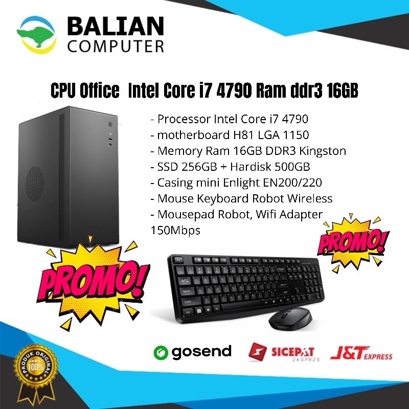Komputer/CPU Core i7 4790 Ram 16GB SSD + HDD / Mini PC Core i7 Garansi 1 Tahun