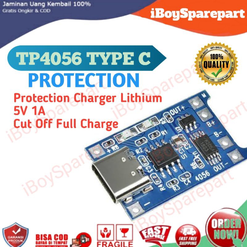 Modul TP4056 Micro USB Protection Battery Charger Module Modul Cas Batre Baterai 18650
