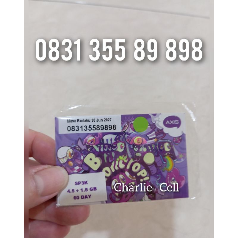 Kartu Perdana Axis 4G 5G 12 Digit Nomor Cantik 0831 355 89898 Free Kuota Utama 6 GB