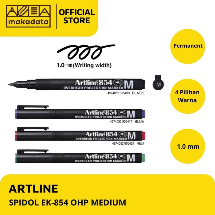 

SPIDOL PERMANENT ARTLINE OHP MEDIUM EK-854 (1PCS) MURAH