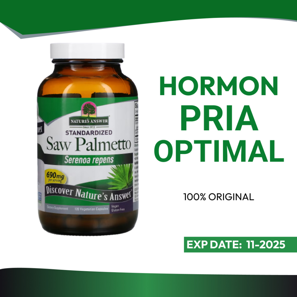 Vitamin Natures Answer Saw Palmetto 120 Capsules - Vitamin Kesehatan Prostat Pria Hormon Saluran Kem