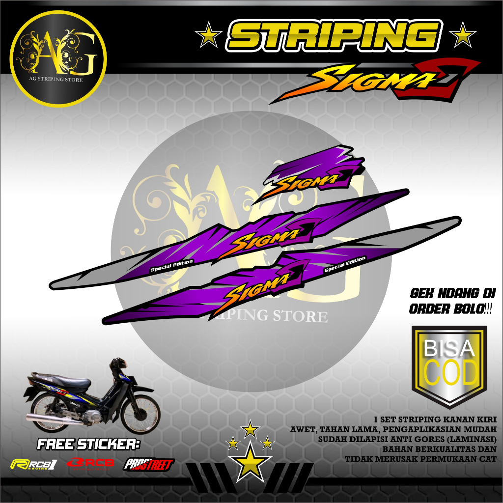 STRIPING STIKER YAMAHA SIGMA-STRIPING YAMAHA SIGMA MOTIF SIMPEL03