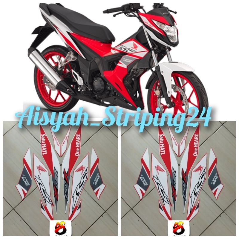 stiker striping Lis les body motor honda Sonic 125 RS 2018 2019 putih meah