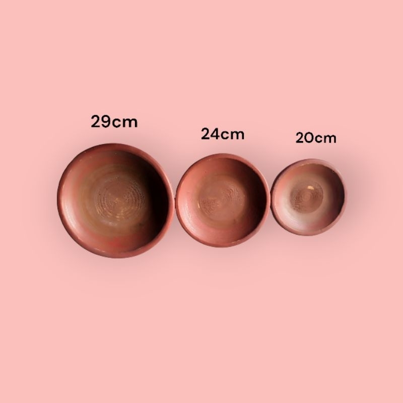 COBEK TANAH LIAT UKURAN 24 CM//COBEK SAMBEL GAMI TAHAN PANAS