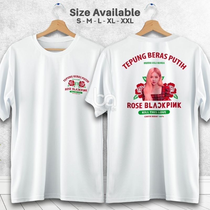 kaos / t-shirt tepung beras rose blackpink