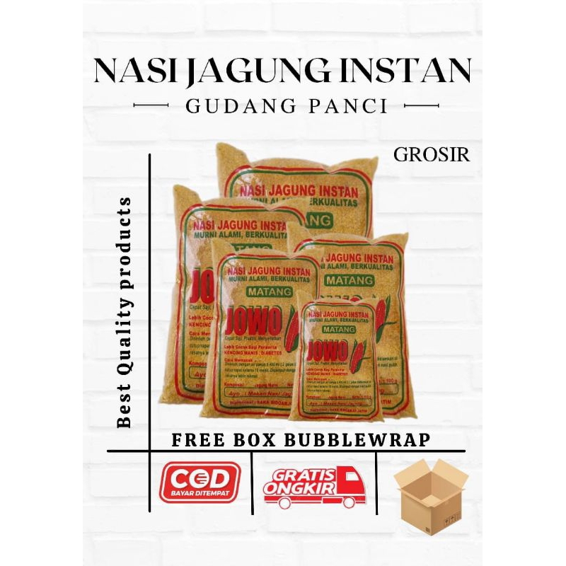 

Grosir Isi 10pcs Nasi Jagung Instan Makanan Rendah Gula Isi 100gram