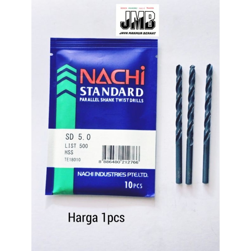 Nachi 5.0 MM Mata Bor Besi HSS - Nachi Mata Bor Besi HSS 5 MM