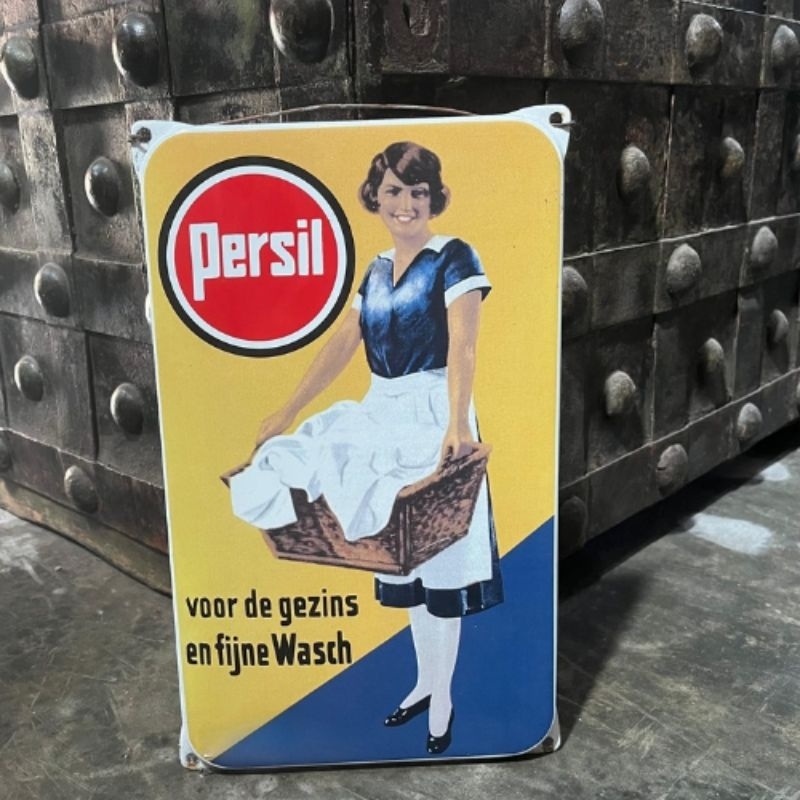 Enamel Papan Iklan Detergent Persil Lawas Jadul Tua