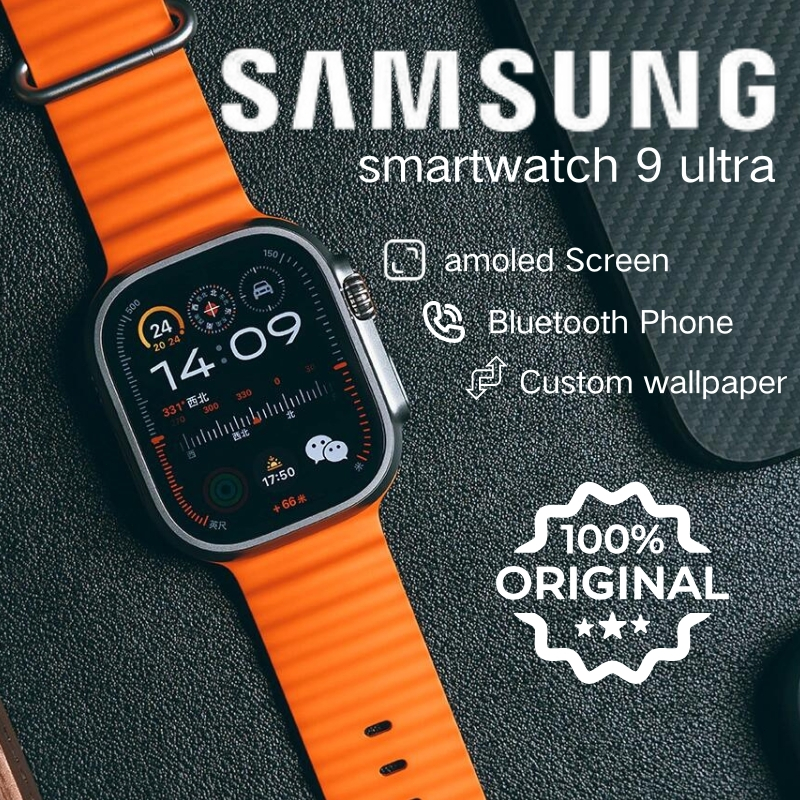 【100％✅Original】Samsung-smartWatch 9 ultra amoled jam tangan Pria Wanita Full Touch Screen Bluetooth 