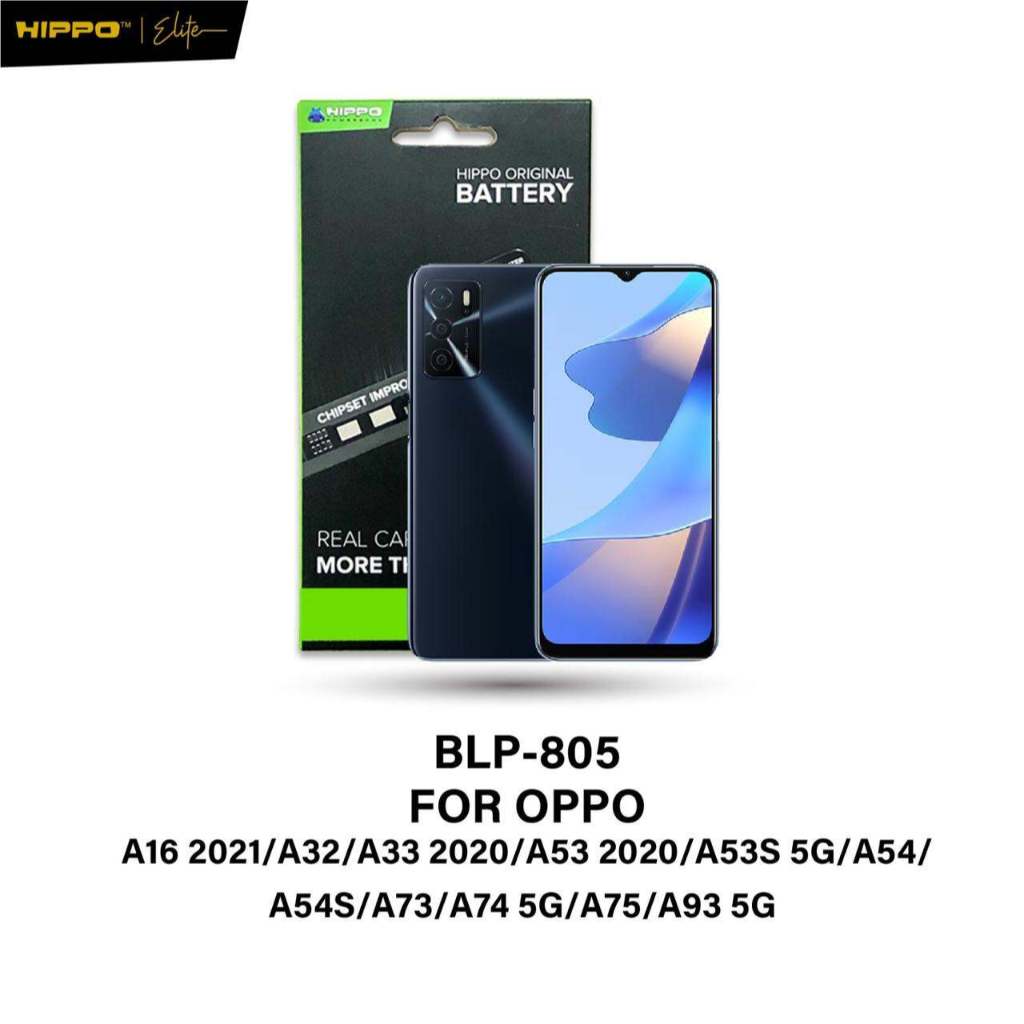 Hippo Baterai OPPO BLP-805 | A16 2021 5000mAh | A32 A33 2020 | A53 2020 | A53S 5G | A54 | A54S | A73