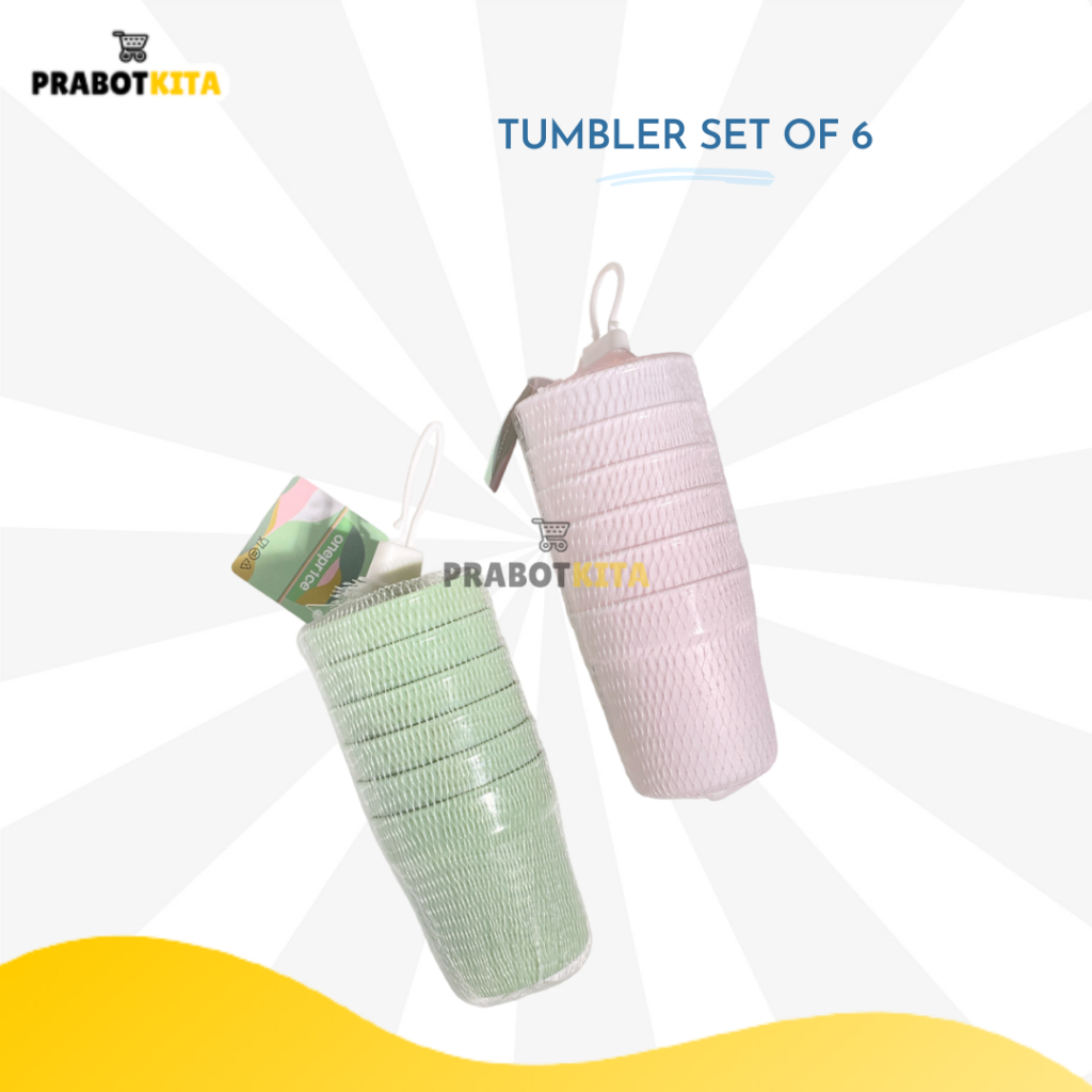 Gelas 6 set/Gelas Plastik/Gelas Aesthetic/Tumblr/Gelas Tumblr 6 Set