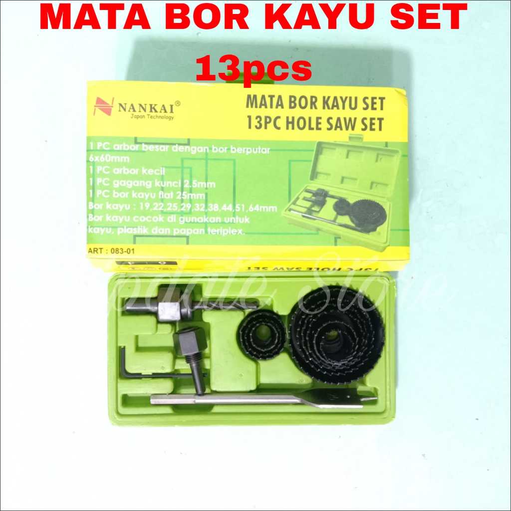 1 Set Hole Saw/Mata Bor Kayu 13PC