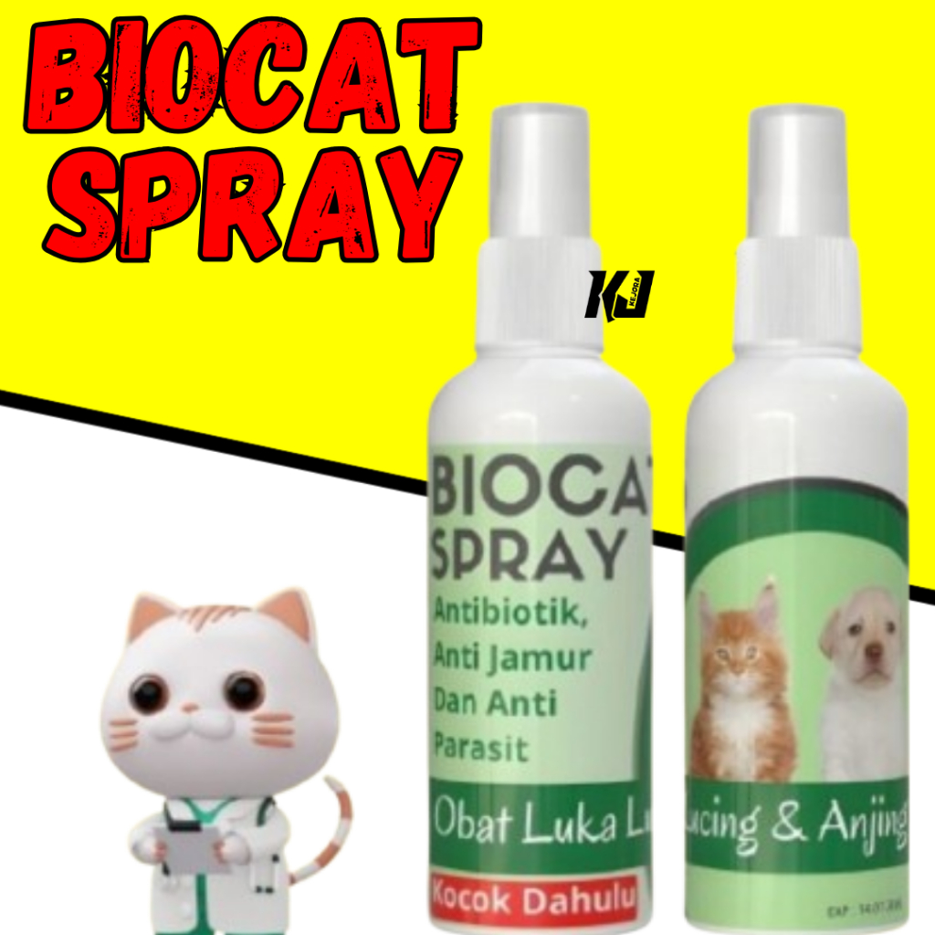 Spray Obat Luka Luar Biocats Hewan Kucing Anjing Antibiotik Hewan Mencegah Infeksi Pada Luka Hewan A