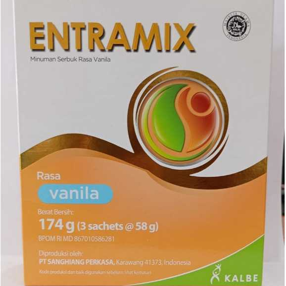 

ENTRAMIX MINUMAN SERBUK RASA VANILA BOX 174 GRAM ISI 3 SACHET