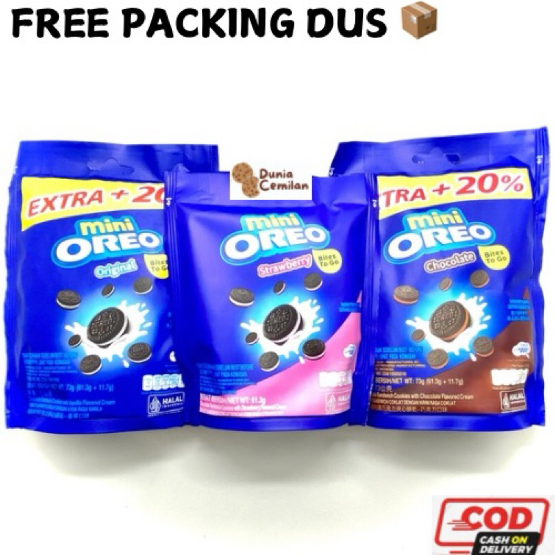 

[TERMURAH!] Mini Oreo POUCH 61.3gr Satuan - Biskuit Oreo Kemasan Praktis Enak Murah