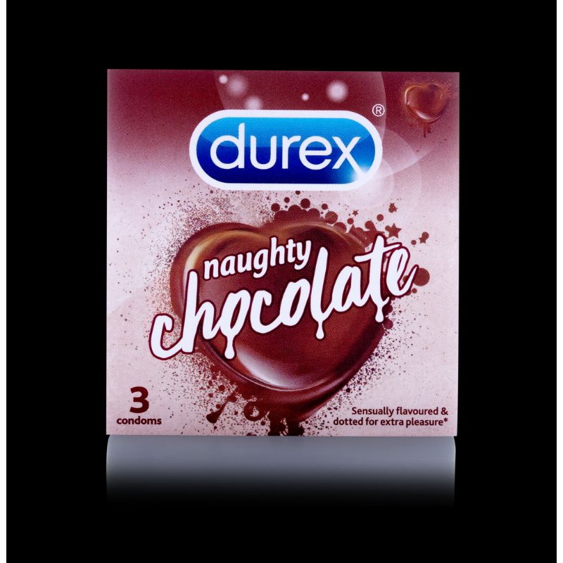 Kondom Durex Naughty Chocolate isi 3 Pcs / Beraroma Coklat