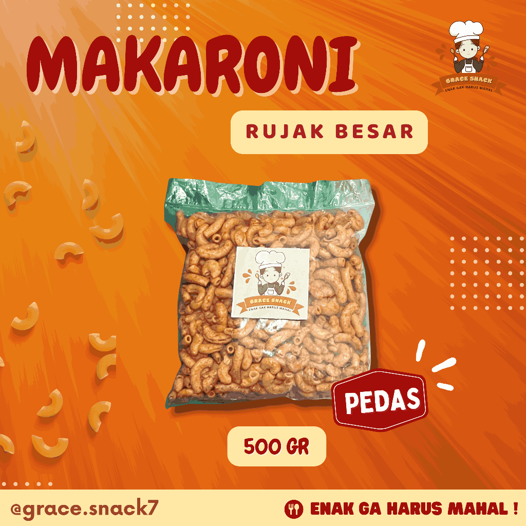 

MAKARONI RUJAK BESAR 500 GR - Grace Snack