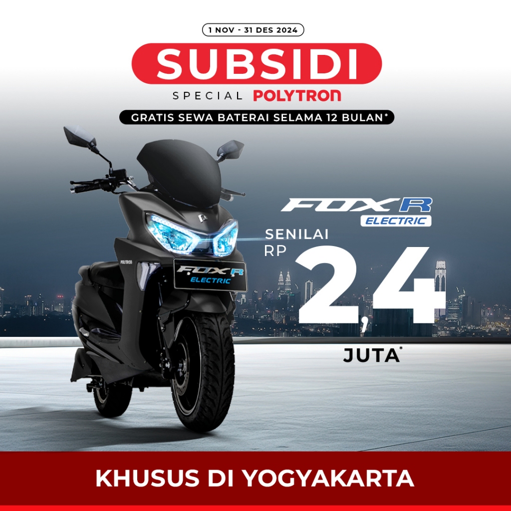 POLYTRON Fox R Sepeda Motor Listrik - OTR Yogyakarta - Klaten - Solo - Purwokerto