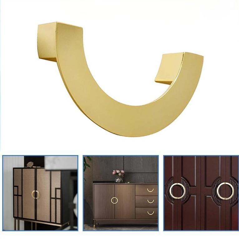 RB Handle Lemari Gold Handle Tarikan Laci Semi Circle Hendel Lemari Gagang Emas Pintu Mewah Gagang