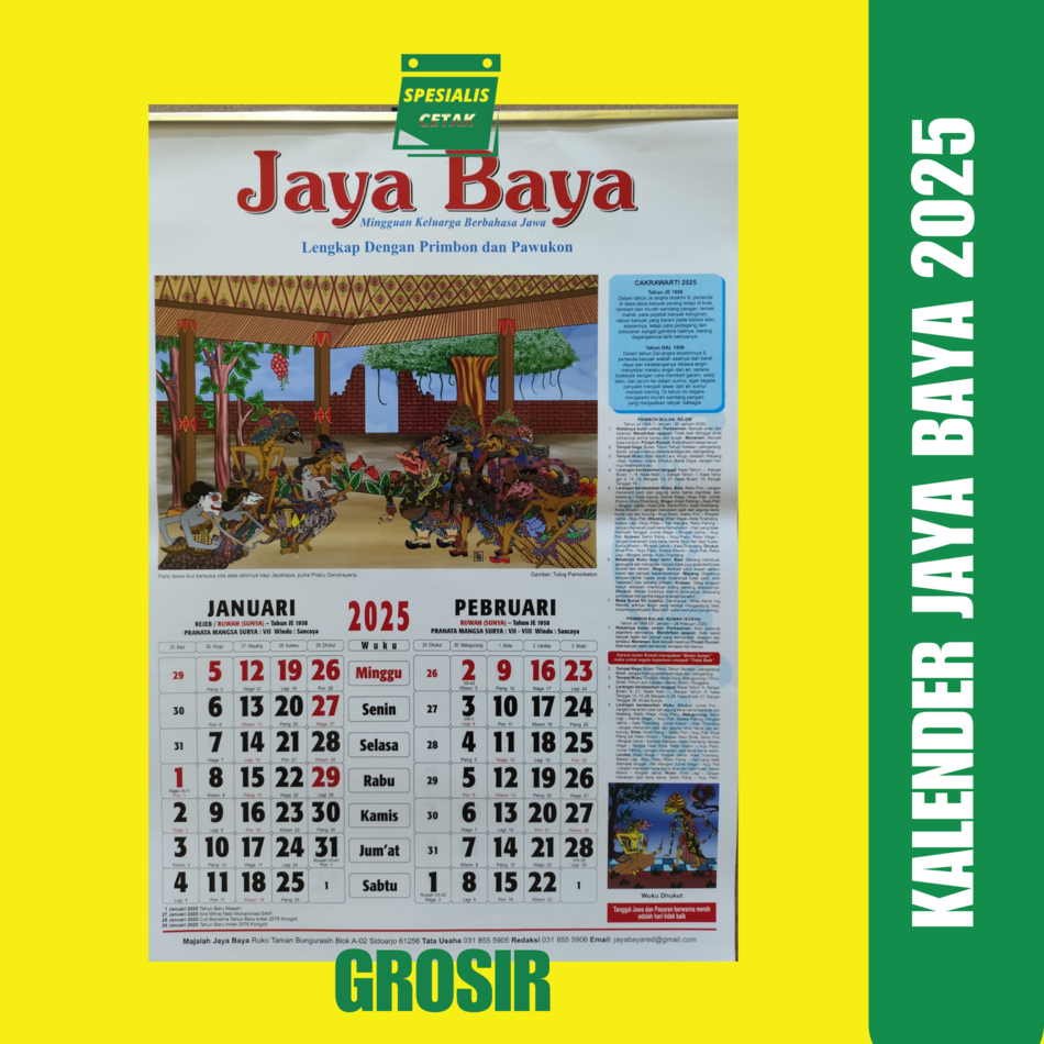 KALENDER JAYABAYA 2025, KALENDER JAWA LENGKAP ORIGINAL