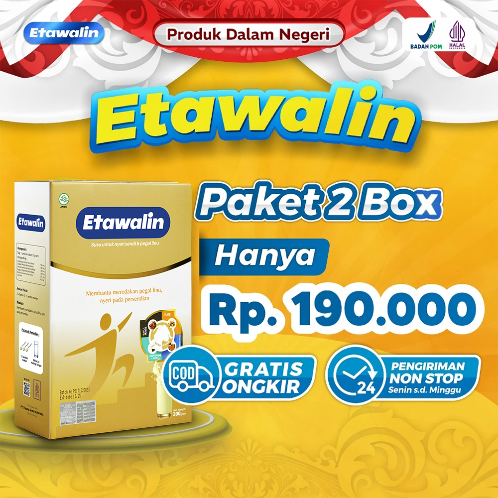 

[Terlaris] Paket 2 Box Etawalin - Susu Herbal Asam Urat - Rematik - Nyeri Tulang Dan Sendi - Syaraf Kejepit Susu Kambing Etawalin Resmi BPOM Dan Halal MUI 100% Original Alami Tanpa Efek Samping - Healme.id