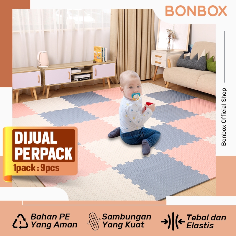 【BISA COD】BONBOX 30X30 CM Matras Puzzle Printed Bahan PE Aman Tebal Elastis Tinggi Serbaguna Desain 