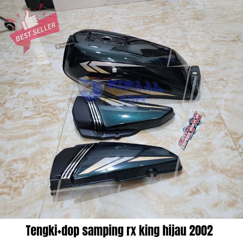 tangki tengki dan cover samping kempolan dop aki rx king hijau 2002