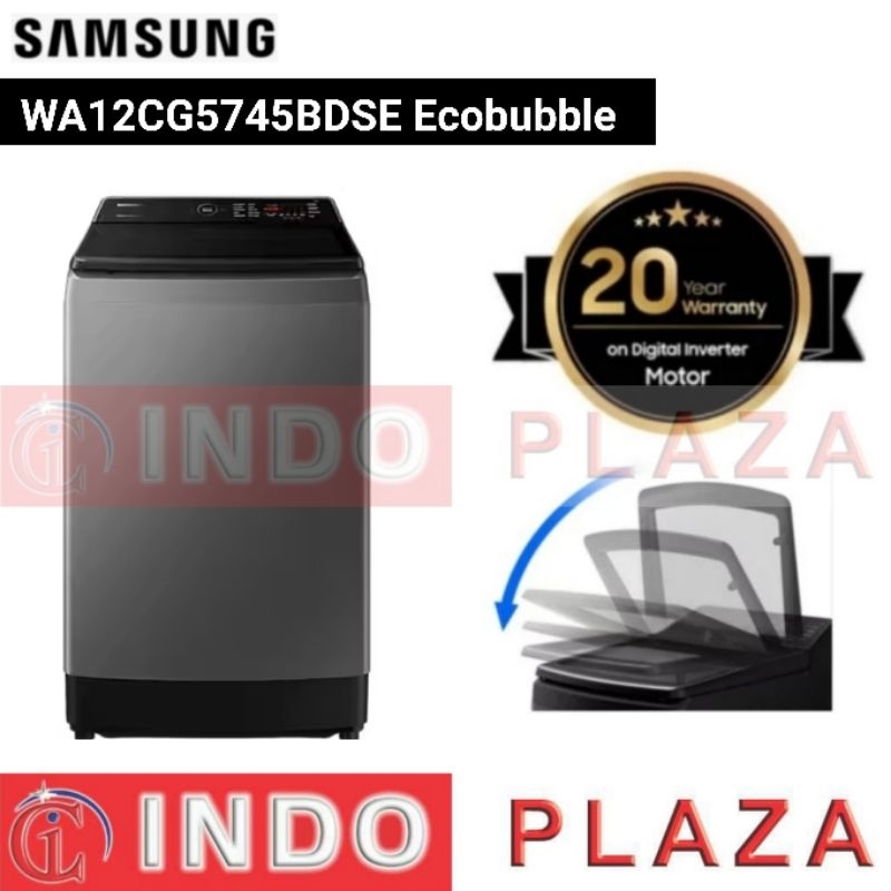 MESIN CUCI SAMSUNG 1 TABUNG 12 Kg WA12CG5745BDSE INVERTER ECOBUBBLE