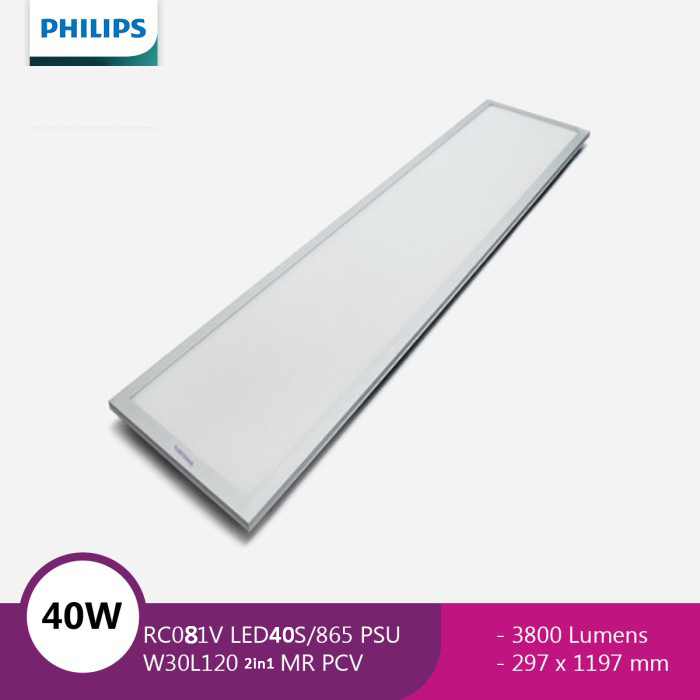Lampu Slim Panel 40Watt 30x120cm RC081V LED40S PHILIPS 6500K