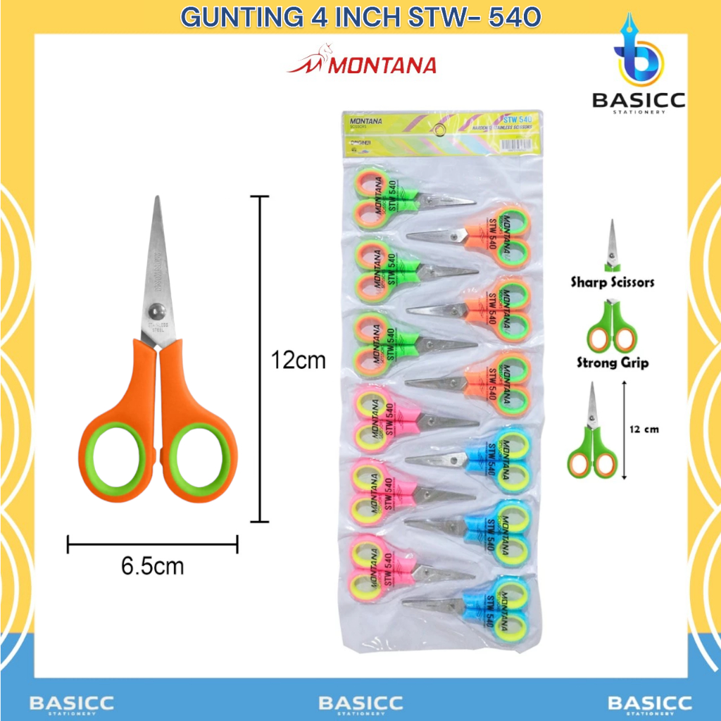 

Montana Scissors 4 Inch Gunting Kecil Murah STW-540 | @1Pcs