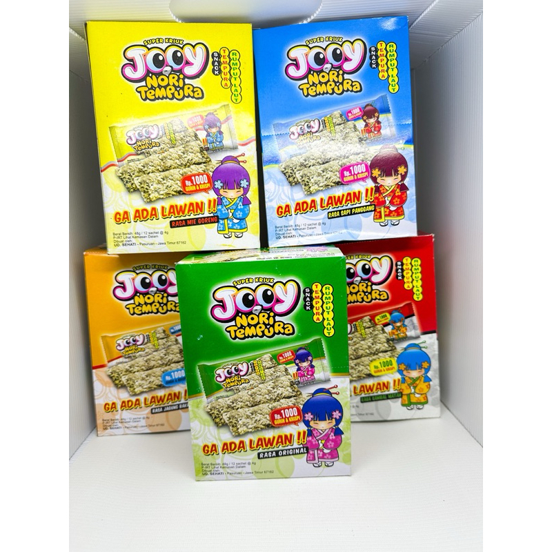 

Jooy Nori Tempura Super Kriuk (Jagung Bakar, Mie Goreng, Ori) 1 Book Isi 12 Pcs