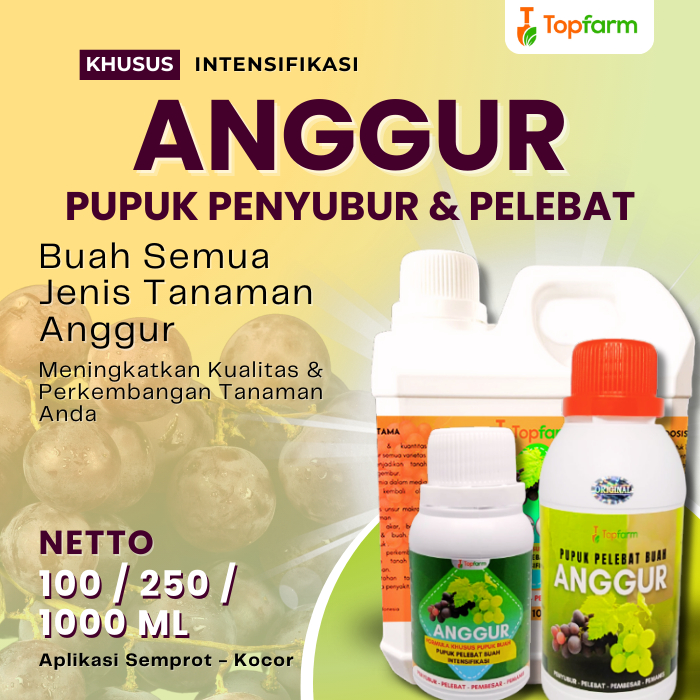 Pupuk TopFarm / Pupuk Anggur Terbaik / Pupuk Anggur Cepat Berbuah / Pupuk Semprot Pelebat Buah Anggu