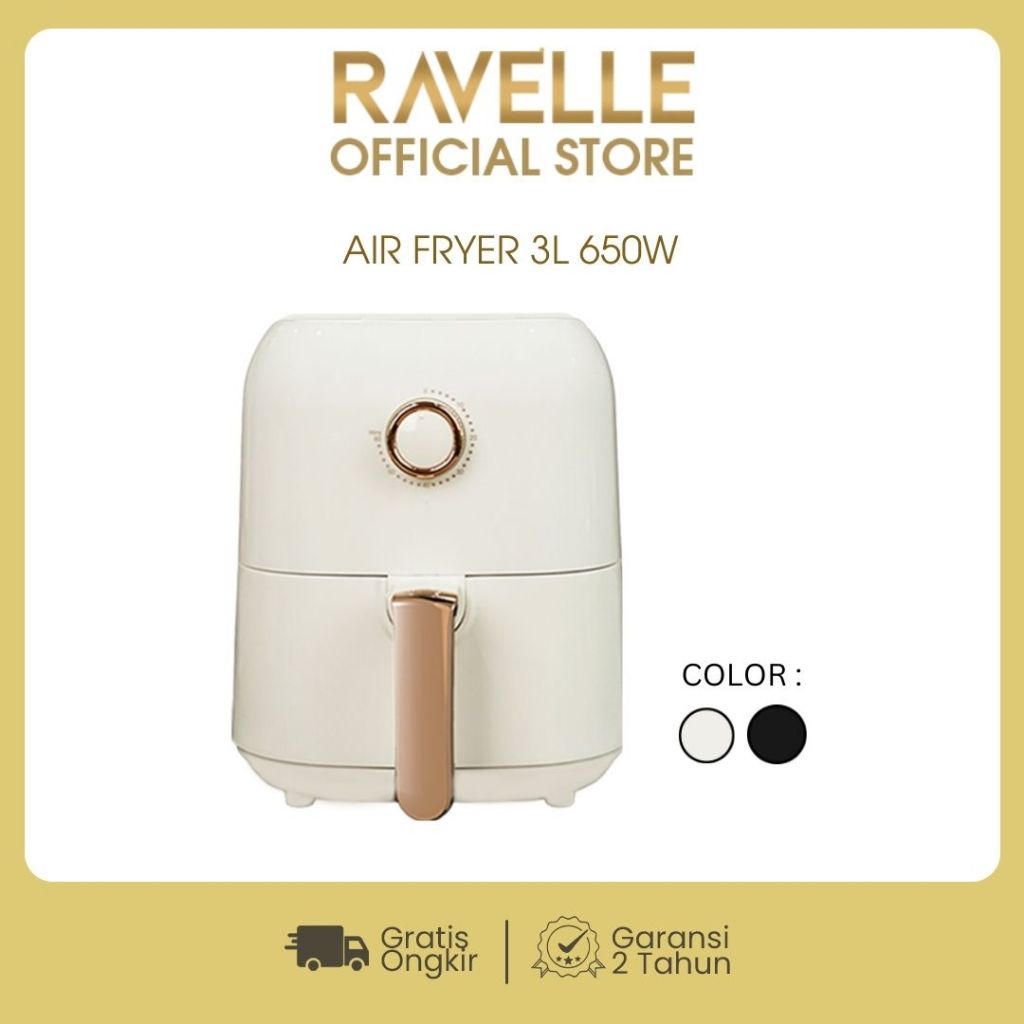 RAVELLE Air Fryer 3 Liter - Penggorengan Tanpa Minyak Low Watt