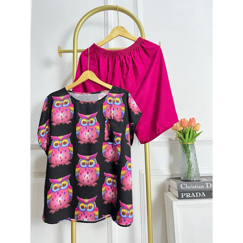 Babydoll celana pendek jumbo ld 120/Piyama wanita jumbo celana pendek/baju tidur rayon