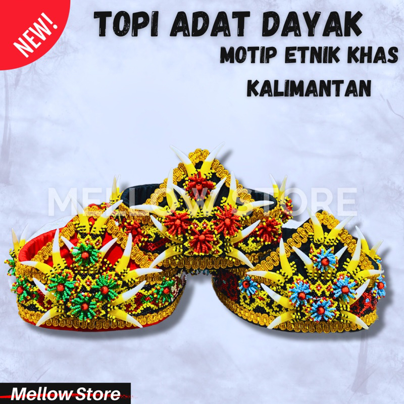 Topi wanita Mahkota Dayak / Topi Taring / Topi Dayak Kalimantan