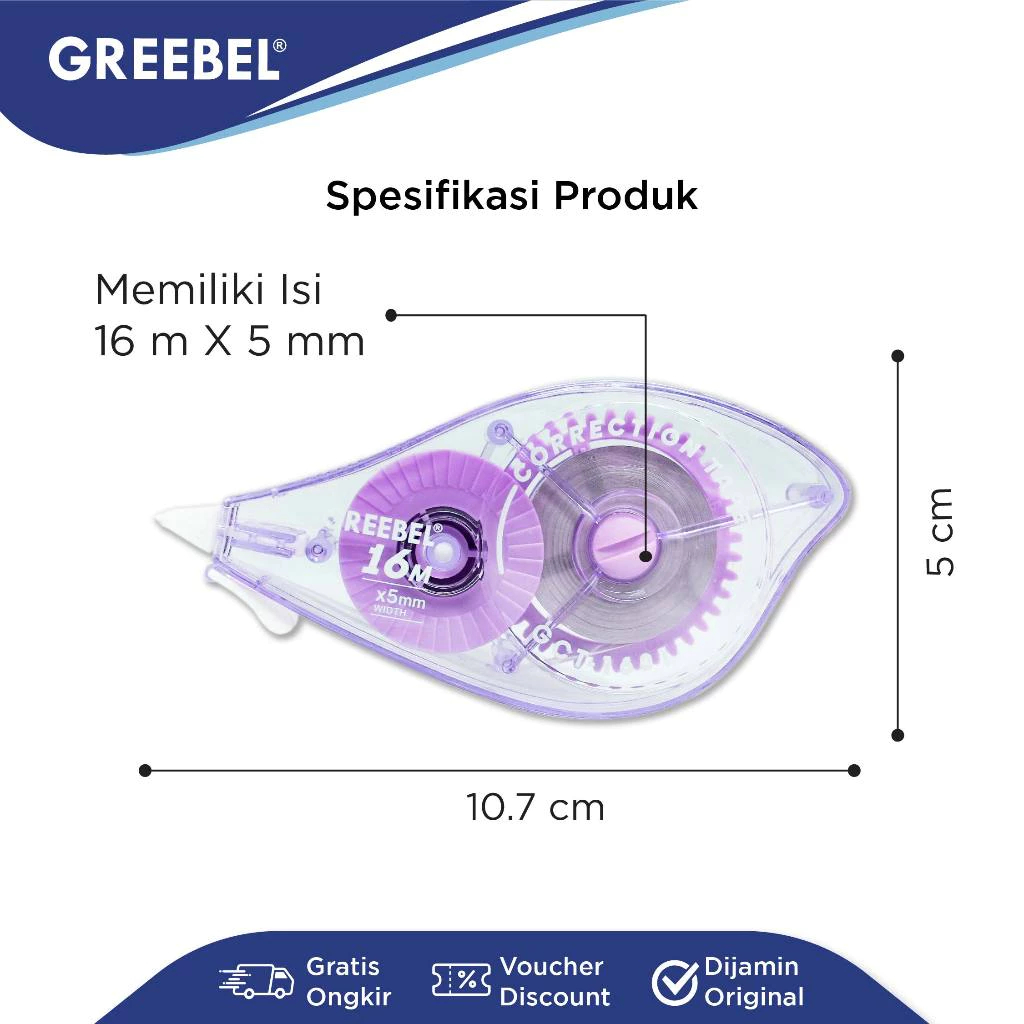 

TBMO GREEBEL CORRECTION TAPE 16MX5MM GCT-1601 GB SCS