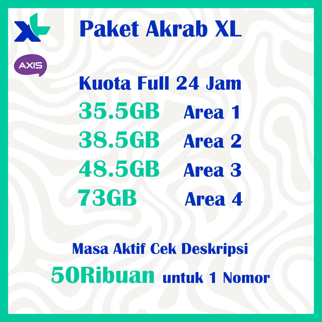 Sharing Kuota Paket Akrab XL 35.5GB Hingga 73GB Full 24 Jam