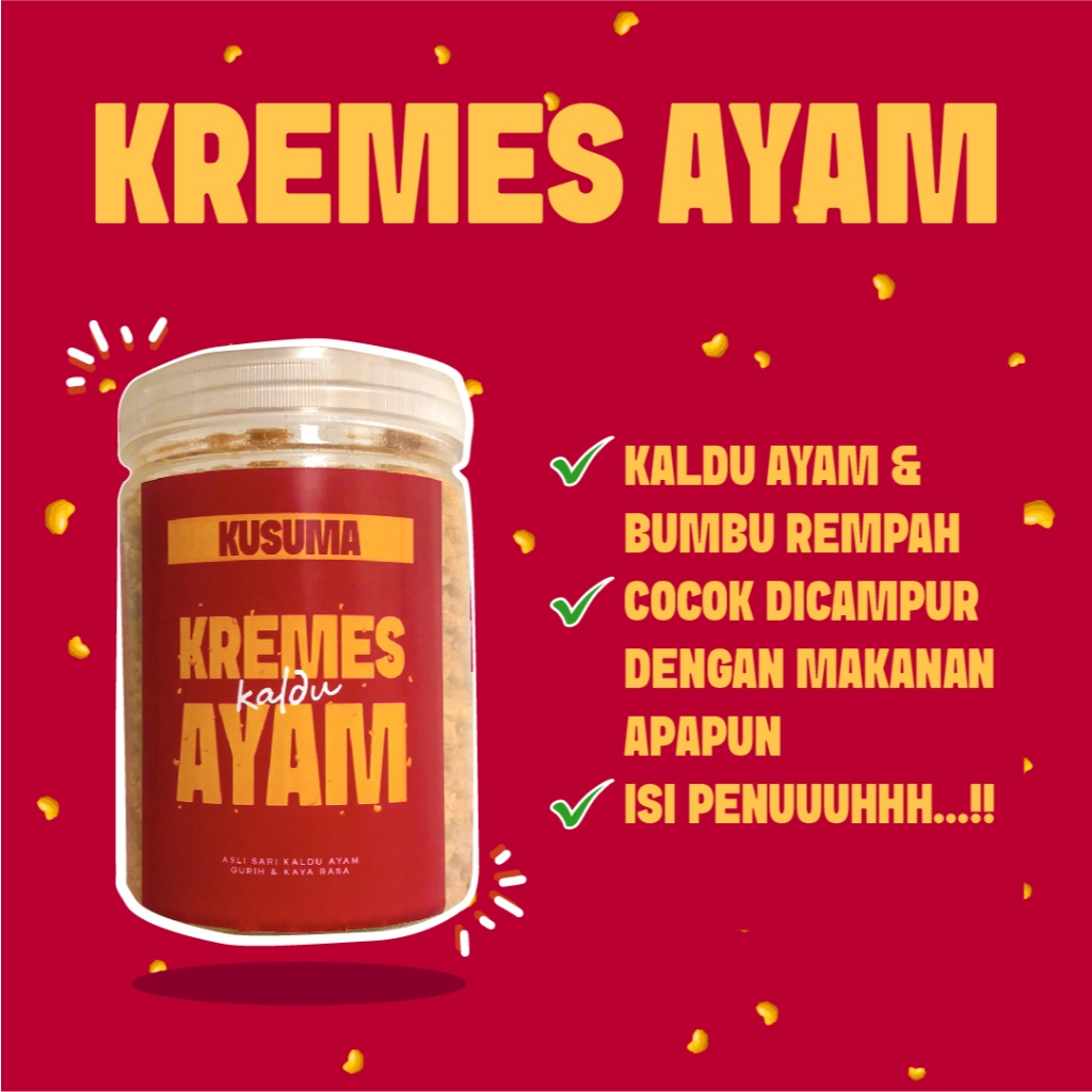 

Kremes Ayam 300gr Rasa Original Gurih Asin – Kremes Kaldu Ayam Asli Kusuma