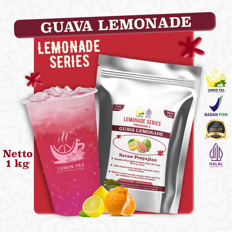 

Minuman Bubuk instan GUAVA LEMONADE / 1000gr Halal Bpom