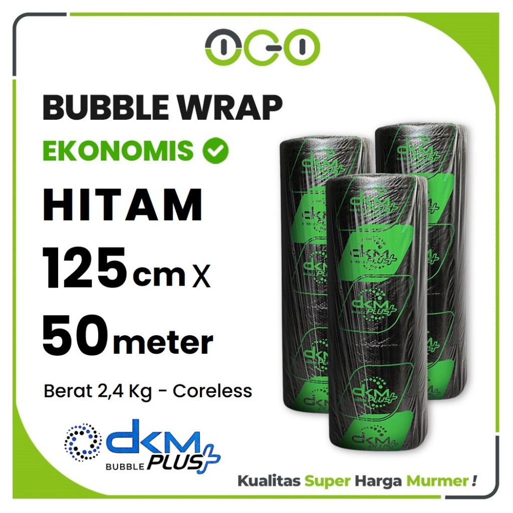 

Plastik Bubblewrap Roll 125cm x 50meter Hitam Ekonomis Murah DKMPlus / Plastik Buble Packing Online