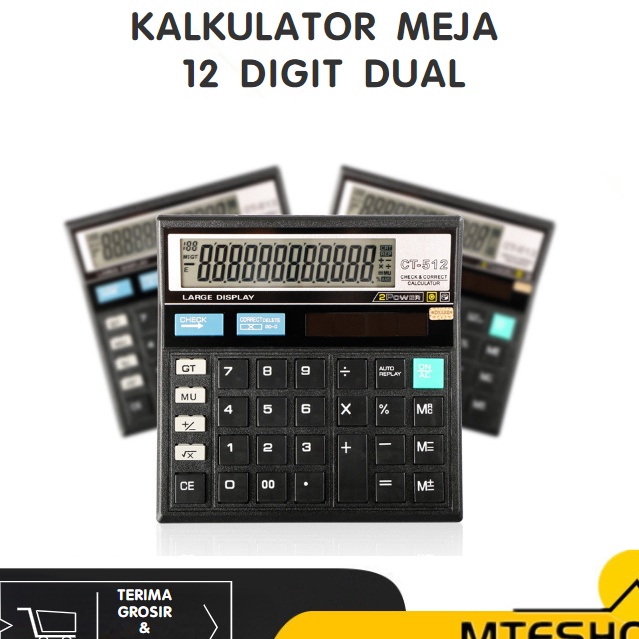 

Terjangkau MTE Kalkulator Meja 12 Dit Dual Power Layar LCD