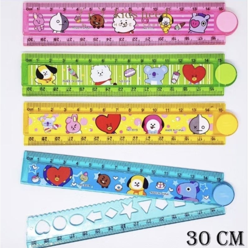 

Penggaris Lipat 30cm ruler mistar lipat/ Penggaris Plastik/Ruler/penggaris karakter