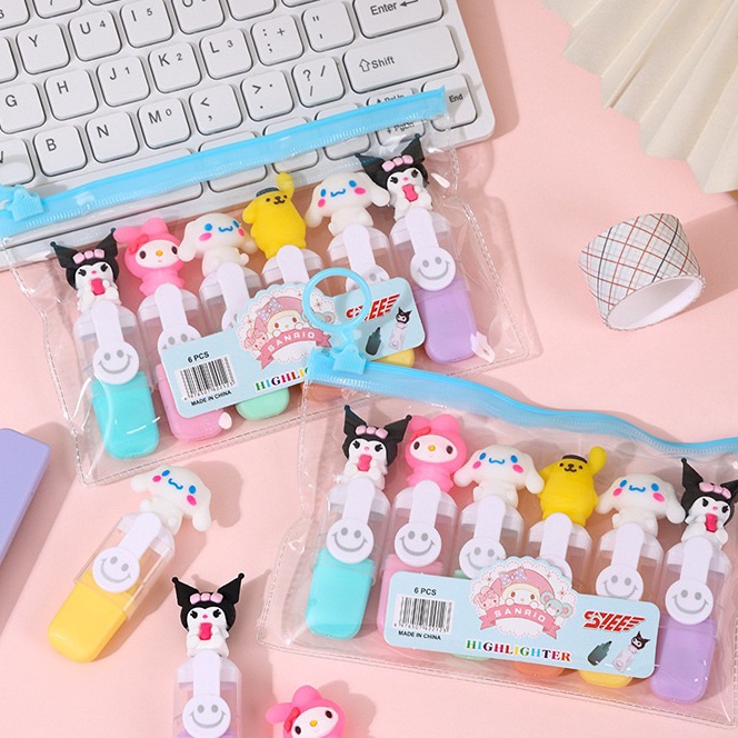 

HJ6 6 PCS 1 set Stabilo hhlhter Stabilo pastel color cute penanda pewarna