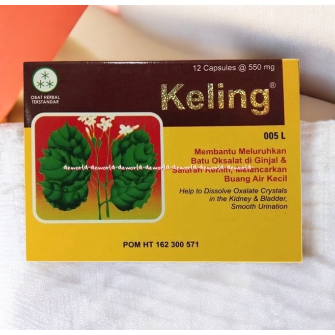 Keling Obat Batu Oksalat Ginjal 12Capsul Melancarkan Buang Air Kecil Kelling