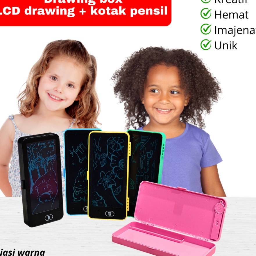 

KF7 Drawing Box Kotak Pensil Dan Papan Coret Kreatif Anak Dengan Dital Pad Edukasi