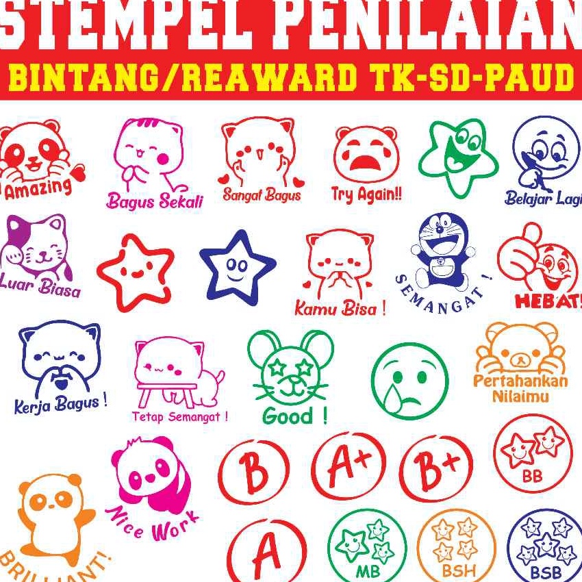 

HJ6 Stempel Nilai Reward PAUD TK SD Home Schooling