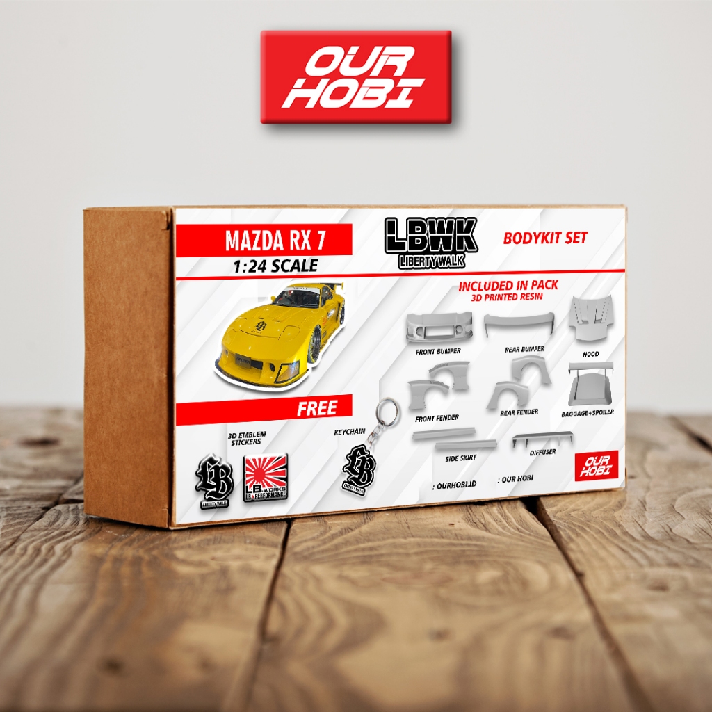 Body Kit Transkit Model Kit RX7 LBWK 1/24 / Modelkit / RC drift