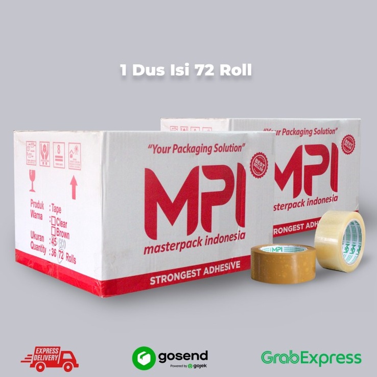 

KF7 Lakban Bening Lakban Cokelat MPI Ekonomis 1 Yard GojekGrab 1 DUS